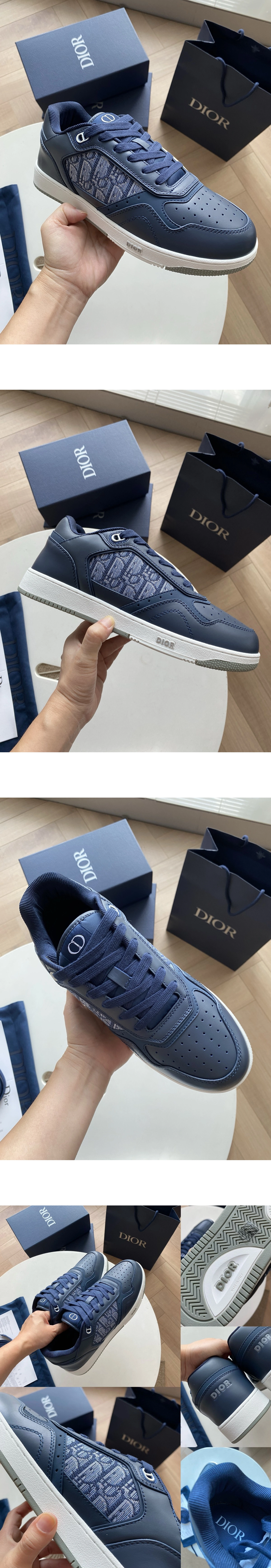 [DIOR] 디올 B27 Uptown 오블리크 자카드 로우탑 스니커즈 블루 3SN272ZIR-H534 남성용