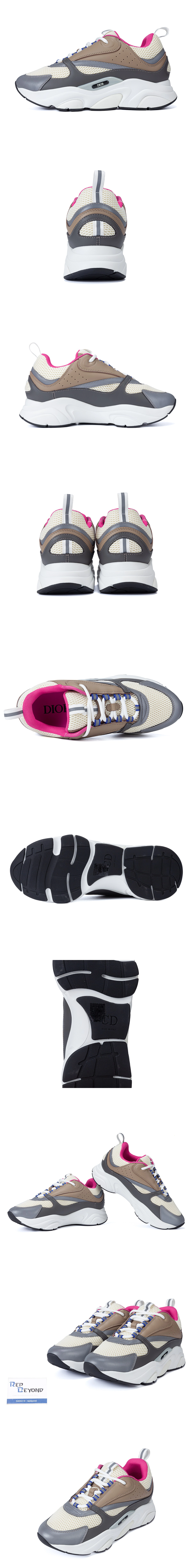 [DIOR] 디올 B22 테크니컬 메쉬 스니커즈 핑크브라운 3SN231YXX-H711 남성용