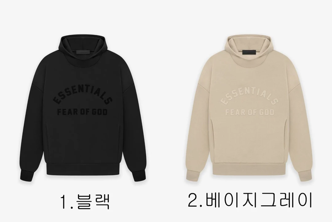 [FEAR OF GOD] 남성 피어오브갓 에센셜 Arch 로고 오버사이즈 후디