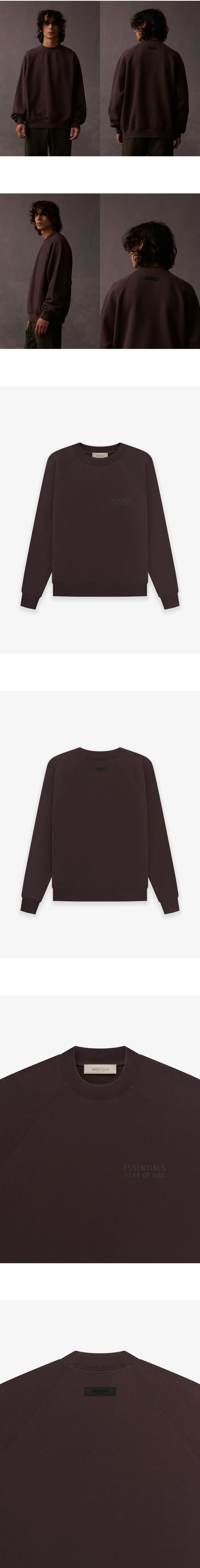 [FEAR OF GOD] 남성 피어오브갓 에센셜 크루넥 맨투맨오버사이즈 스웨트셔츠