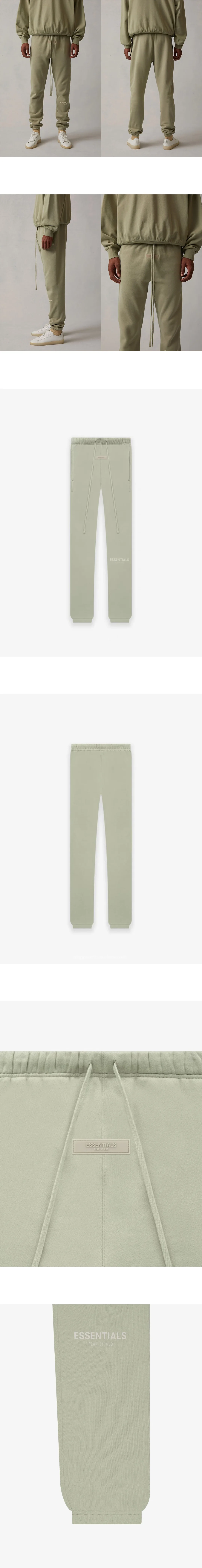[FEAR OF GOD] 남성 피어오브갓 에센셜 화이트 레터링 로고 스웨트팬트