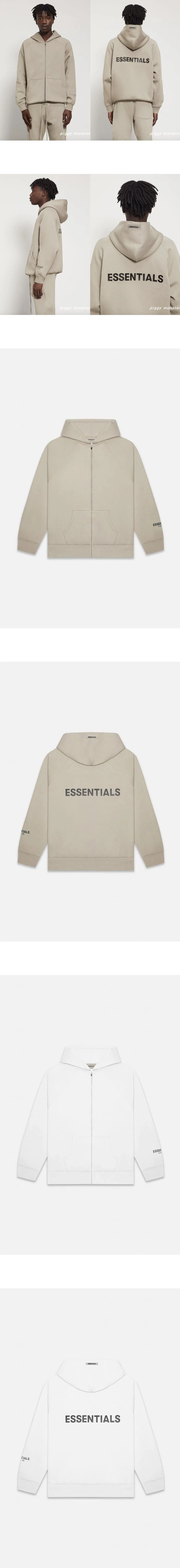 [FEAR OF GOD] 남성 피어오브갓 에센셜 3D 실리콘 아플리케 집업 후디 재킷