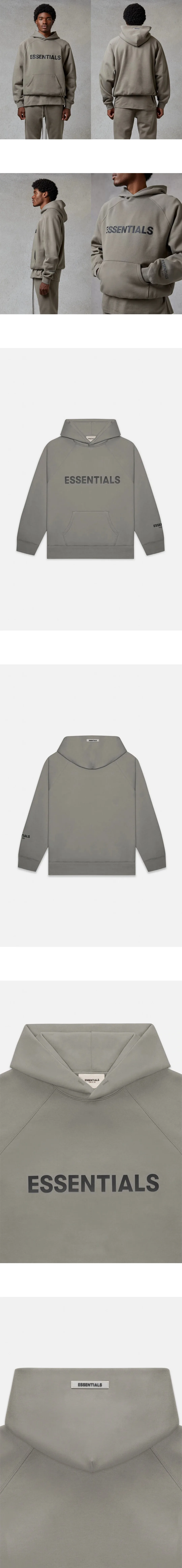 [FEAR OF GOD] 남성 피어오브갓 에센셜 3D Silicon 애플리케 풀로버 후디