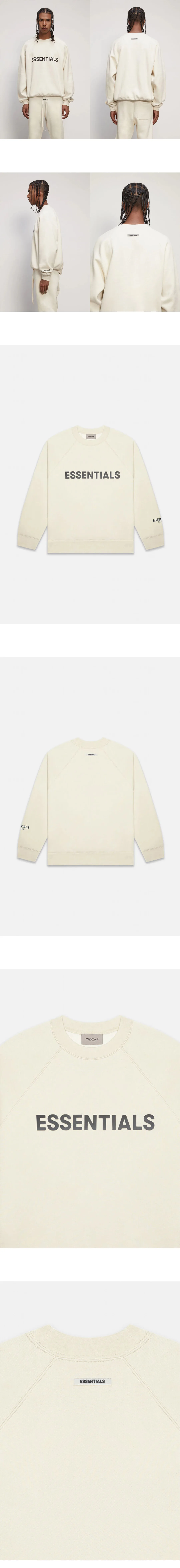 [FEAR OF GOD] 남성 피어오브갓 에센셜 크루넥 아플리케 로고 롱슬리브 티셔츠