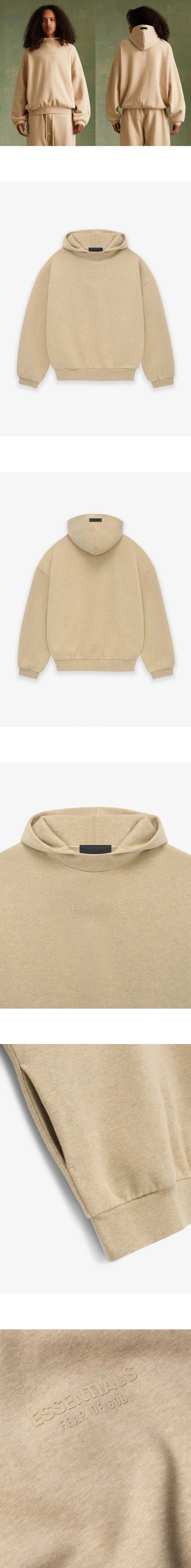 [FEAR OF GOD] 남성 피어오브갓 에센셜 레터링 로고 오버사이즈 후디