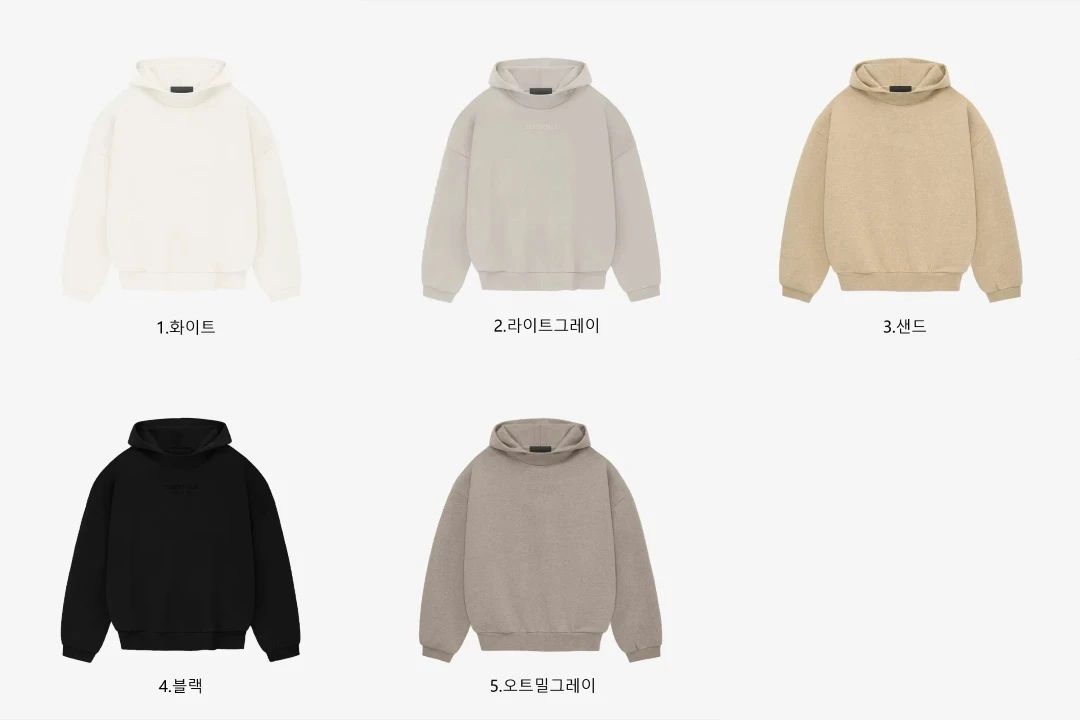 [FEAR OF GOD] 남성 피어오브갓 에센셜 레터링 로고 오버사이즈 후디