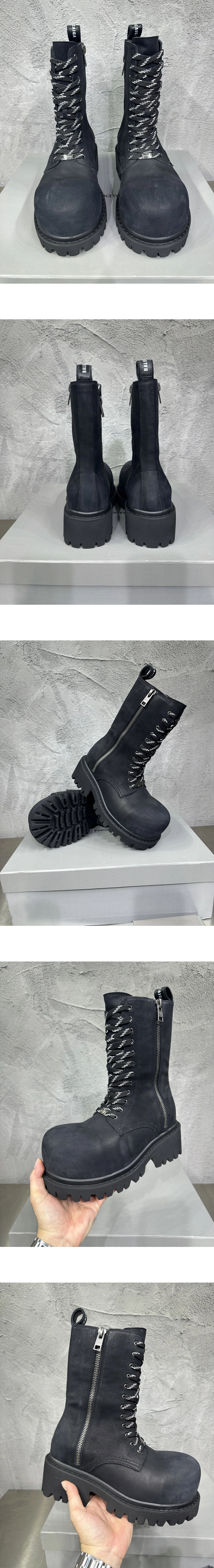 [BALENCIAGA] 발렌시아가 소가죽 스톰 집업 부츠 남성용