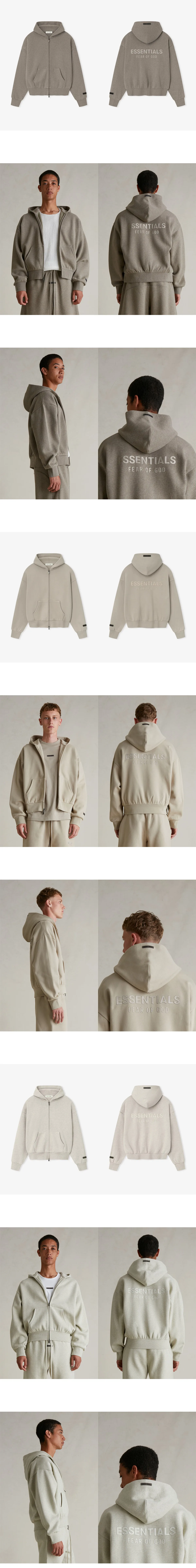 [FEAR OF GOD] 남성 피어오브갓 에센셜Homestead 클래식 플리스 집업 후디 재킷