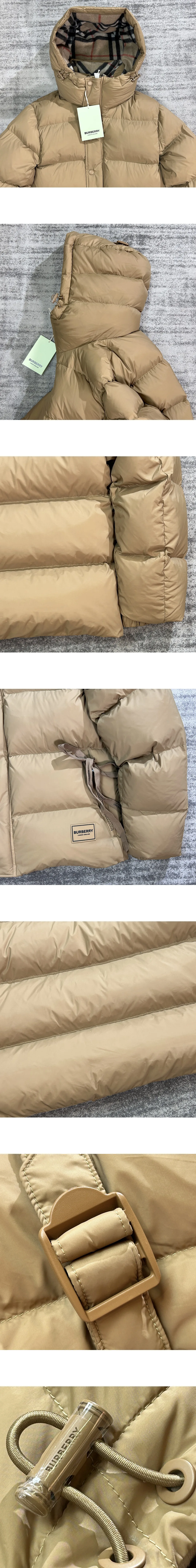 [BURBERRY] 남성 버버리 로고 패치 후드 쇼트 구스다운 패딩재킷