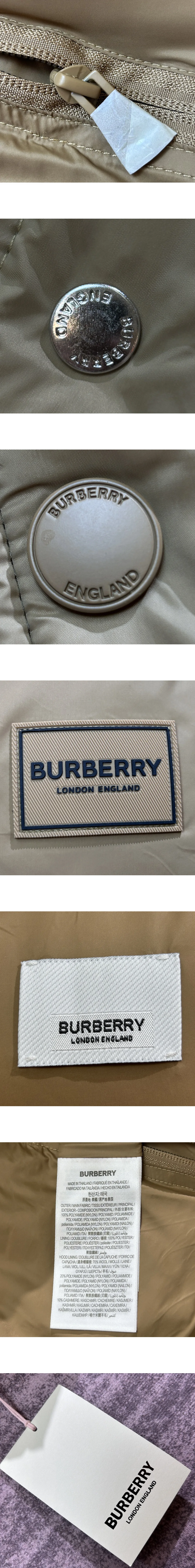[BURBERRY] 남성 버버리 로고 패치 후드 쇼트 구스다운 패딩재킷