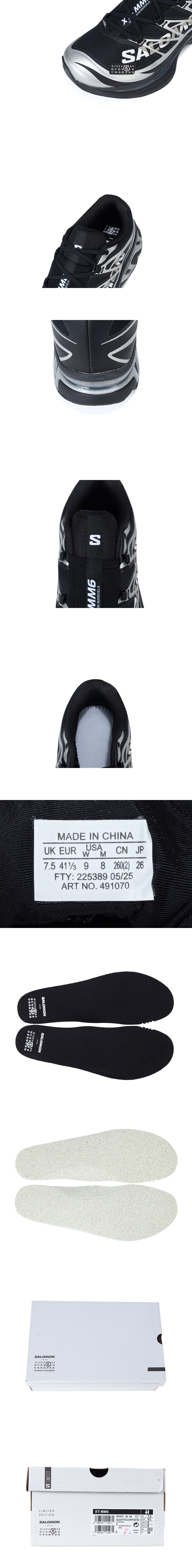 [Salomon] 살로몬 X MM6 메종 마르지엘라 XT-6 스니커즈 블랙 L49107000 남성용