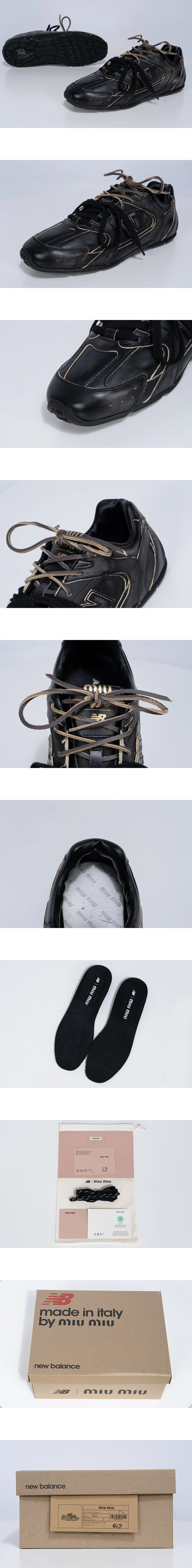 [New Balance] 뉴발란스 X 미우미우 530 SL 레더 스니커즈 블랙 5E165E-3F33-F0002 남녀공용