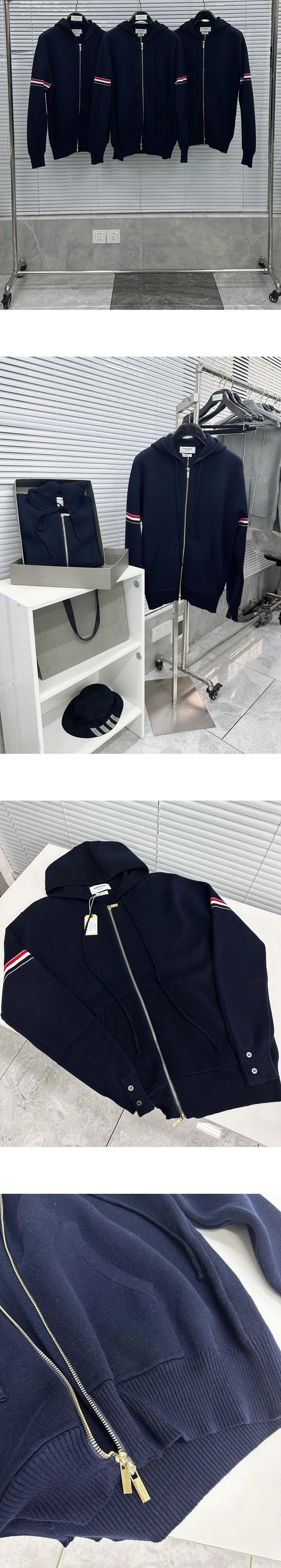 [THOM BROWNE] 남성 톰브라운 코튼 밀라노 암밴드 후디 재킷