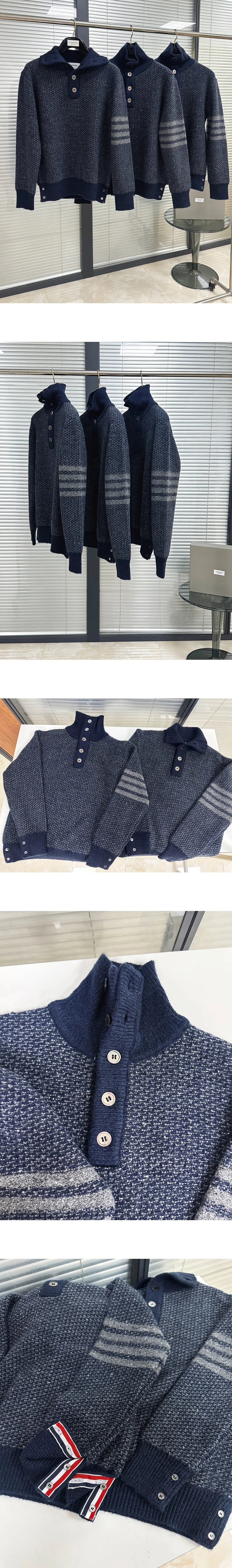 [THOM BROWNE] 남성 톰브라운 4-바 트위드 스웨터