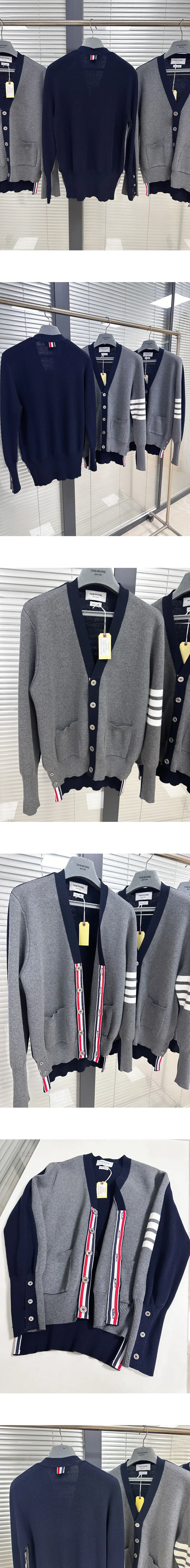 [THOM BROWNE] 남성 톰브라운 4-바 메리노 울 하프 가디건