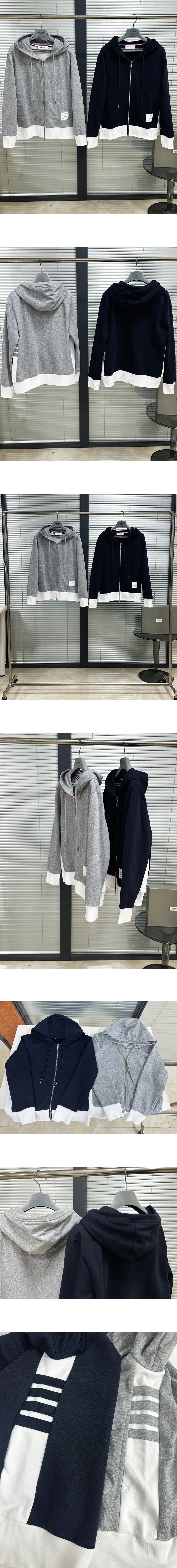[THOM BROWNE] 남성 톰브라운 4-바 집업 후드 재킷