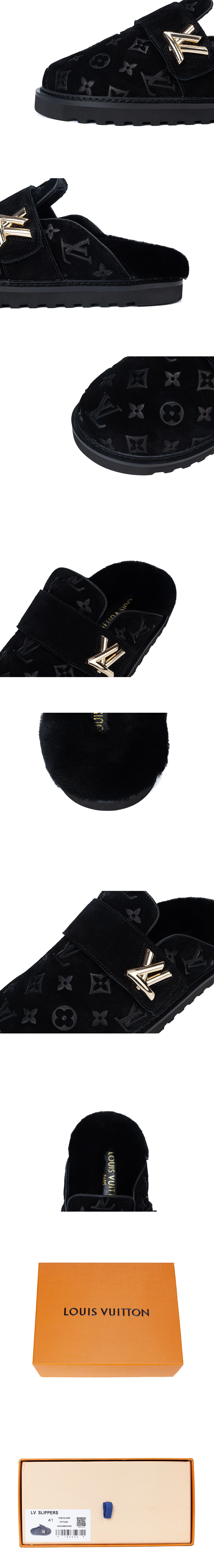 [LOUIS VUITTON] 루이비통 LV 코지 컴포트 클로그 뮬 블랙 1AITTK 남녀공용