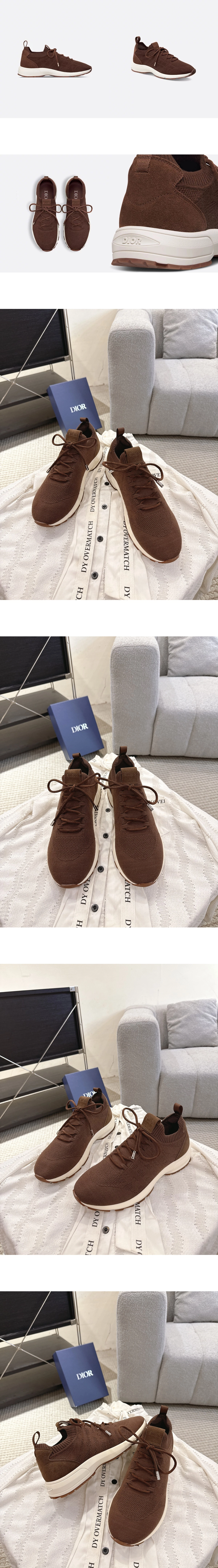 [DIOR] 디올 B80 Lounge 니트 스니커즈 브라운 3SN333AAS_H707 남성용