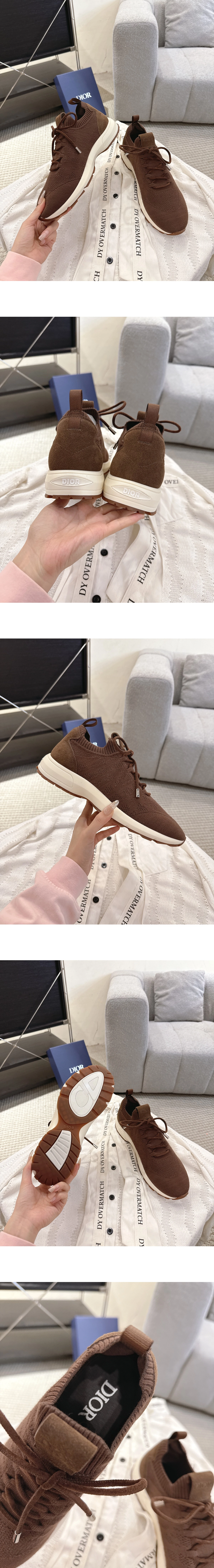 [DIOR] 디올 B80 Lounge 니트 스니커즈 브라운 3SN333AAS_H707 남성용