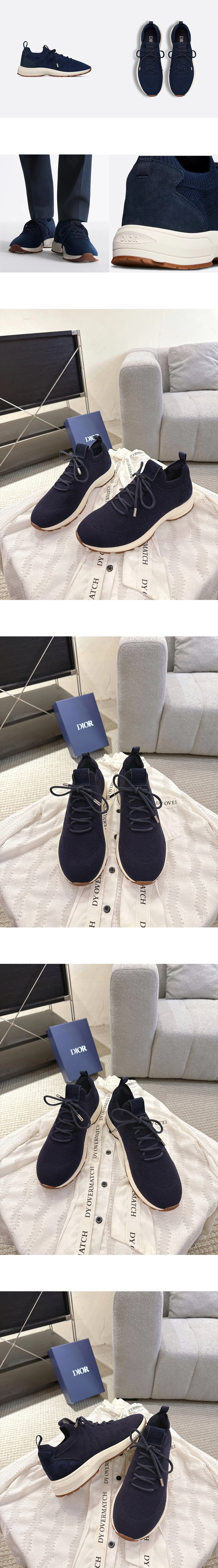 [DIOR] 디올 B80 Lounge 니트 스니커즈 네이비 블루 3SN333AAS_H535 남성용
