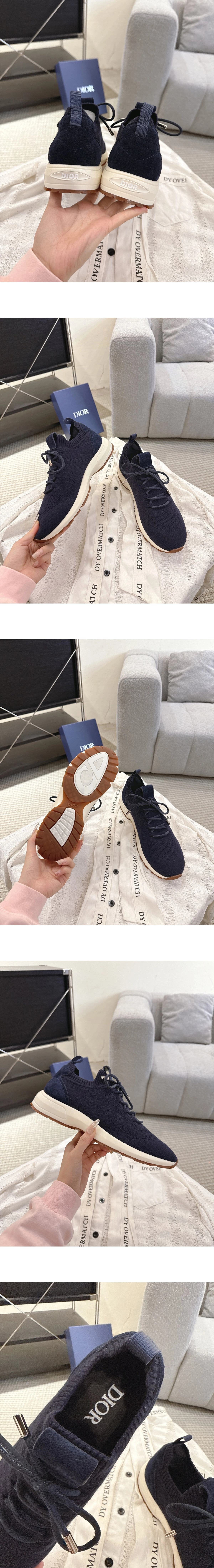 [DIOR] 디올 B80 Lounge 니트 스니커즈 네이비 블루 3SN333AAS_H535 남성용