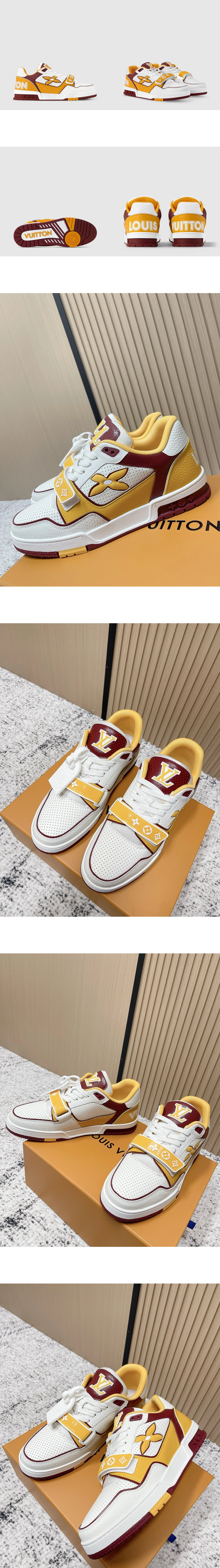[LOUIS VUITTON] 루이비통 트레이너 스니커즈 옐로우레드 1AIIZ0 남녀공용