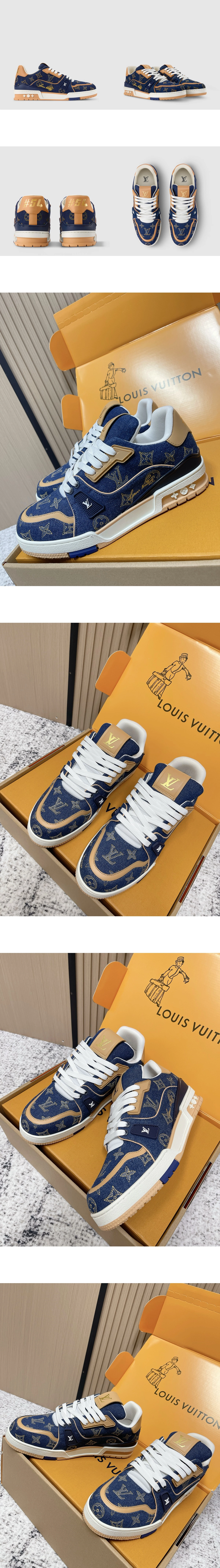 [LOUIS VUITTON] 루이비통 트레이너 스니커즈 데님블루 1AJ365 남성용