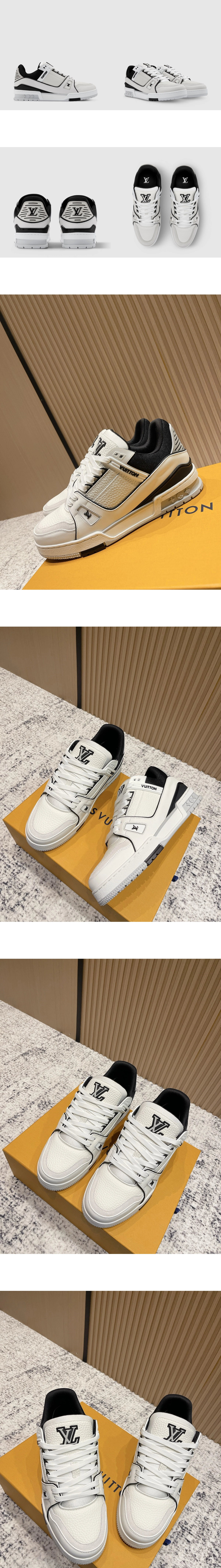 [LOUIS VUITTON] 루이비통 LV 트레이너 스니커즈 화이트블랙 1AIJ44 남녀공용