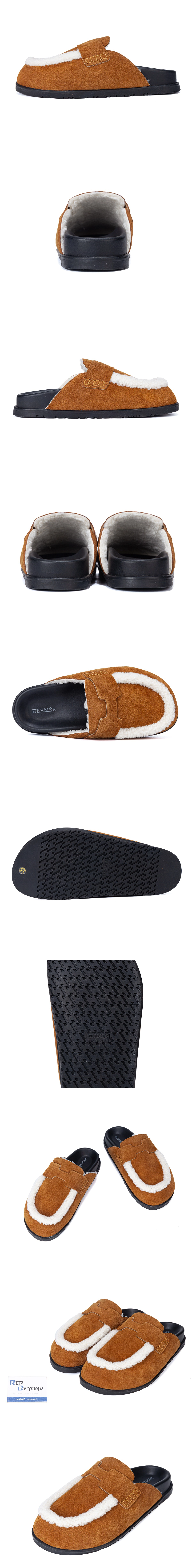 [Hermes] 에르메스 Go 스웨이드 뮬 베이지브라운 H232865ZHE5400 남녀공용