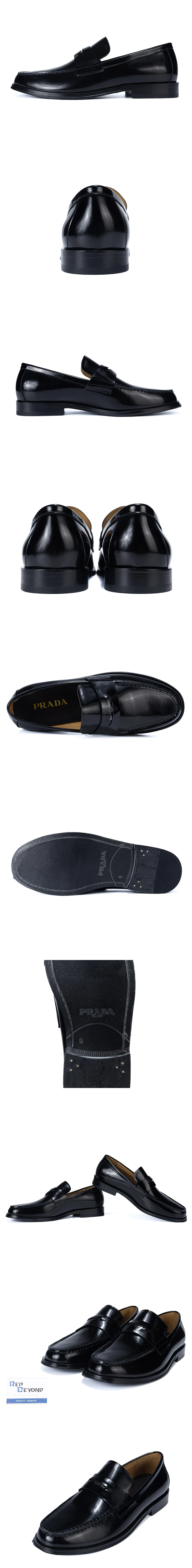 [PRADA] 프라다 브러쉬드 레더 로퍼 블랙 2DB201_055_F0002_F_C000 남성용