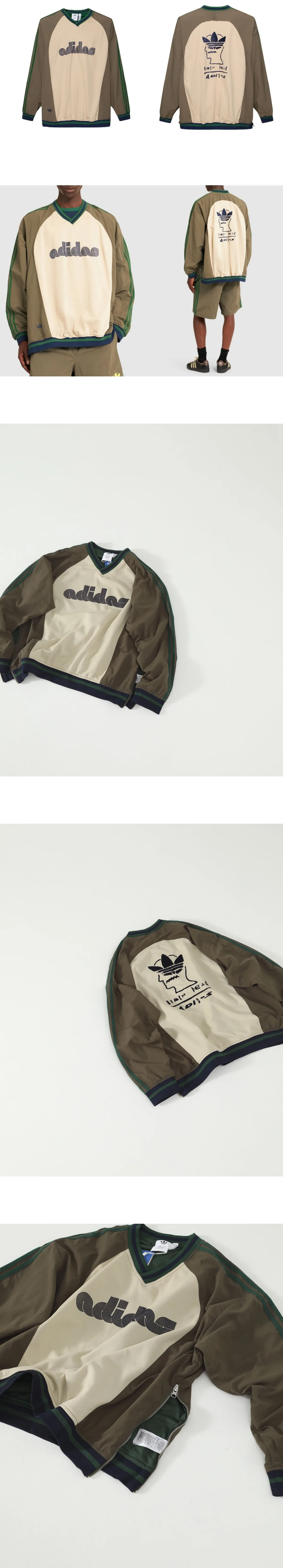 [ADIDAS] 남성 아디다스 x Brain Dead 로고 프린트 룡슬리브 스웨트셔츠