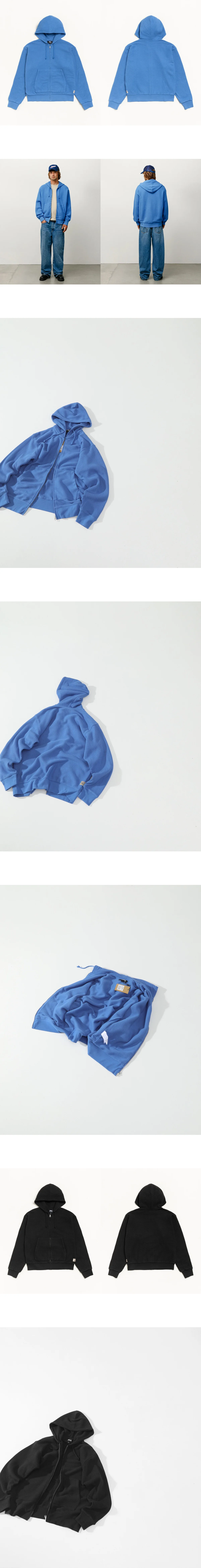 [STUSSY] 남성 스투시 더블 레이어 와플 집업 후드 재킷