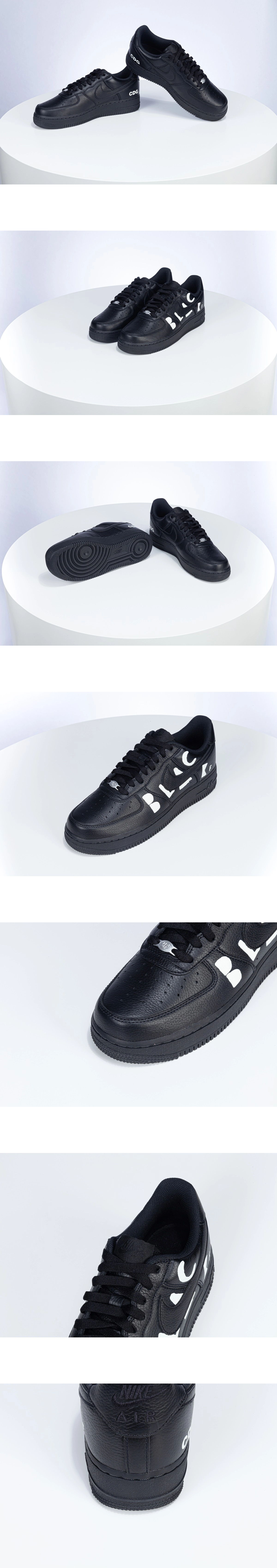 [NIKE] 나이키 x CDG 꼼데가르송 블랙 에어 포스 1 로우 레트로 SP 블랙 IB9949-001 남녀공용 (GX)