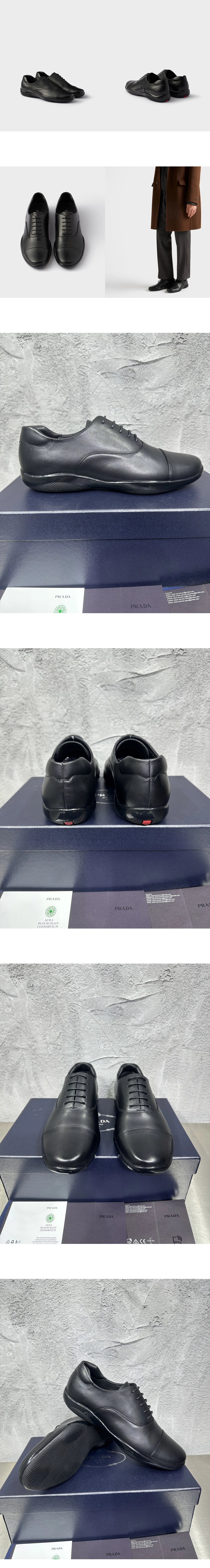 [PRADA] 프라다 토블락 레이스 레더 스니커즈 블랙 4E0770_070_F0002_F_D001 남성용