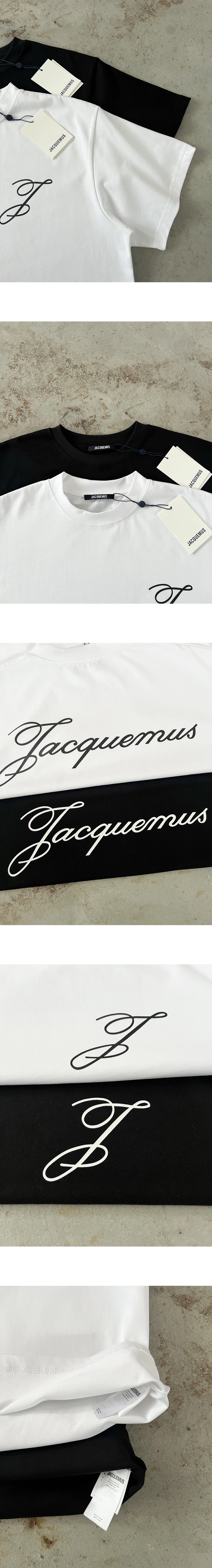 [Jacquemus] 남성 자크뮈스 로고 자수 쇼트슬리브 티셔츠