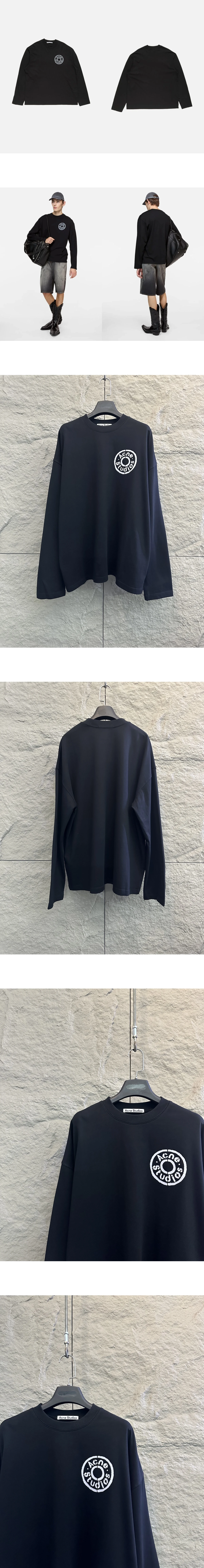 [ACNE STUDIOS] 남성 아크네스튜디오 로고 프린트 코튼 롱슬리브 티셔츠