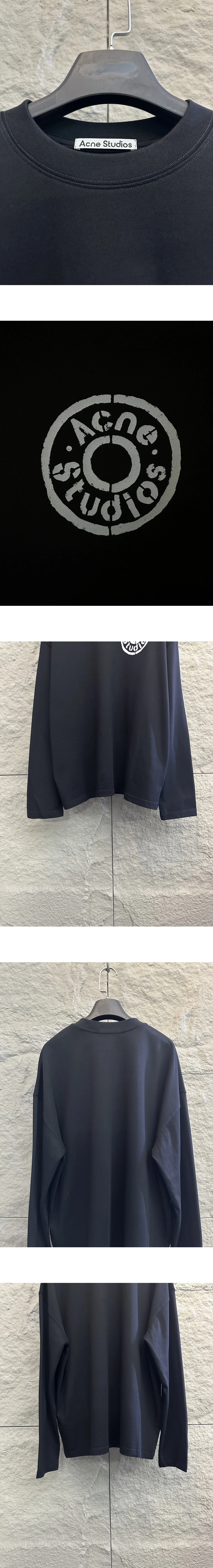 [ACNE STUDIOS] 남성 아크네스튜디오 로고 프린트 코튼 롱슬리브 티셔츠