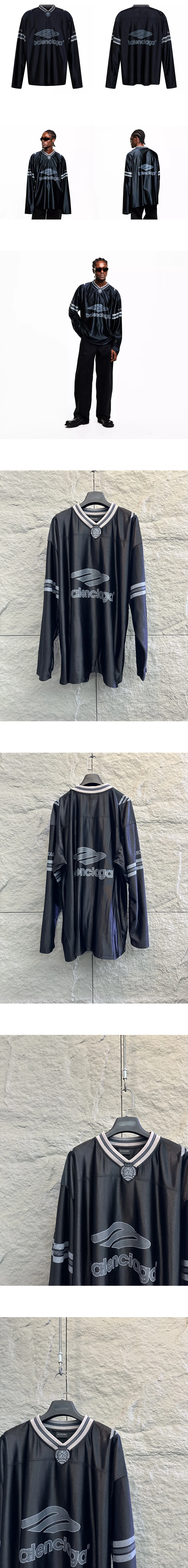 [BALENCIAGA] 남성 발렌시아가 3B 비이넥 롱슬리브 티셔츠