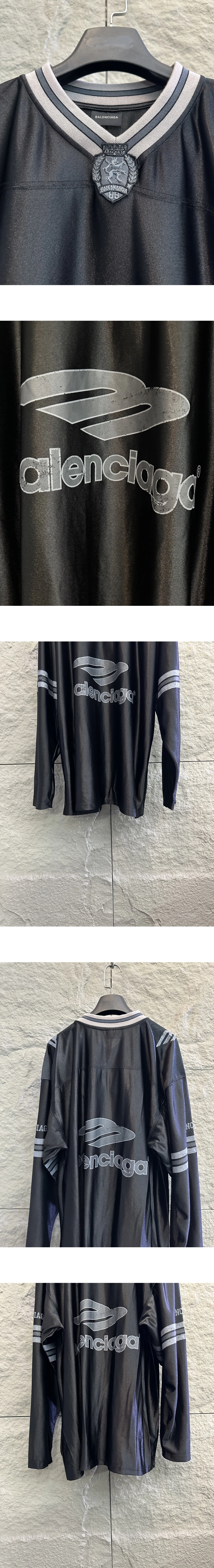 [BALENCIAGA] 남성 발렌시아가 3B 비이넥 롱슬리브 티셔츠
