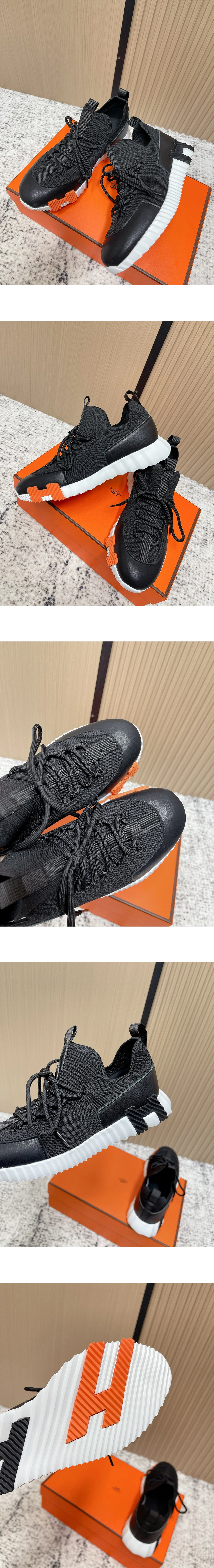 [Hermes] 에르메스 Lift 슬립온 스니커즈 블랙화이트 H252003Z 03370 남녀공용 (XY)