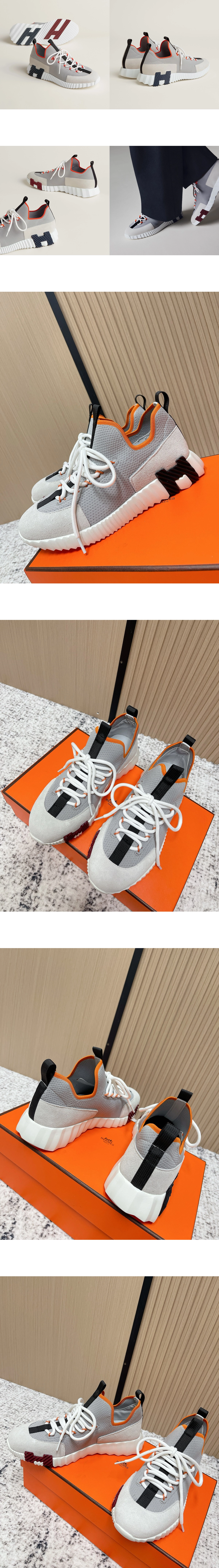 [Hermes] 에르메스 Lift 슬립온 스니커즈 그레이 H252858ZHBG400 남녀공용 (XY)