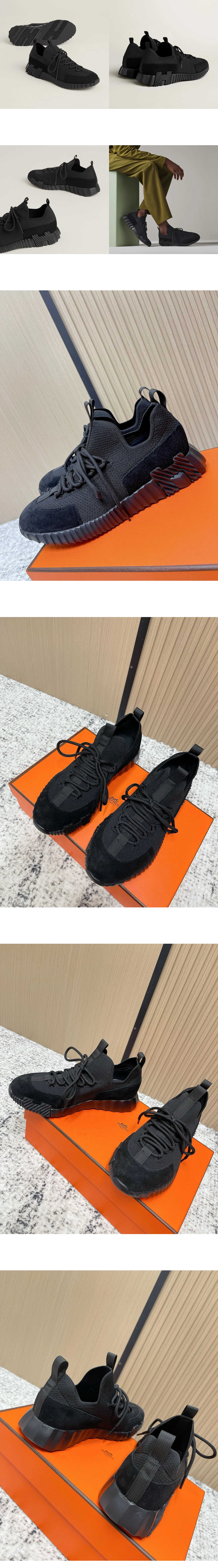 [Hermes] 에르메스 Lift 슬립온 스니커즈 올블랙 H252858ZH01450 남녀공용 (XY)