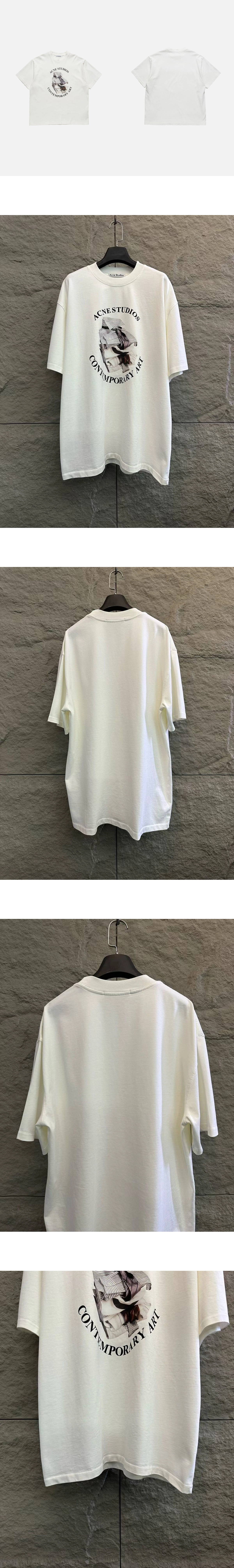 [ACNE STUDIOS] 남성 아크네스튜디오 디스트레스 트리밍 프린트 크루넥티셔츠