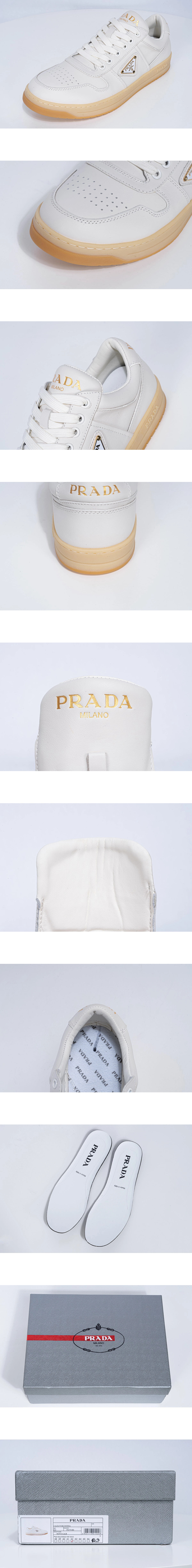 [PRADA] 프라다 다운타운 나파 레더 스니커즈 아이보리 1E792M_038_F0304_F_BE30 남성용