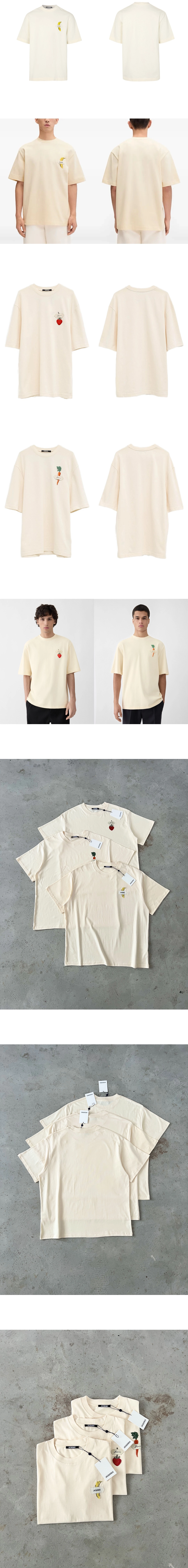 [Jacquemus] 남성 자크뮈스 로고 패치 티셔츠 오프화이트 