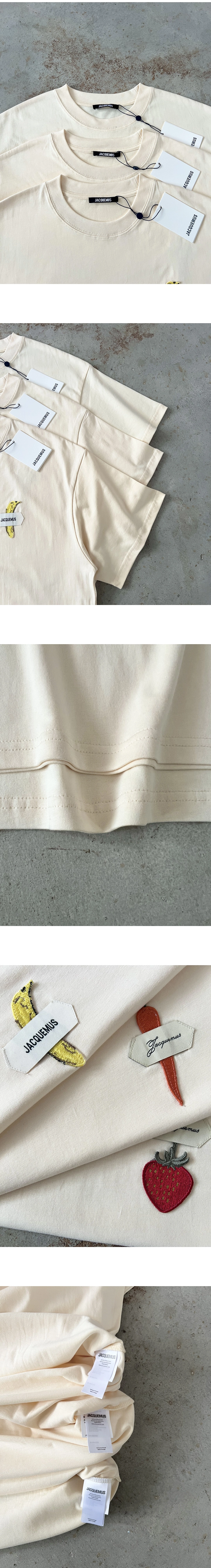 [Jacquemus] 남성 자크뮈스 로고 패치 티셔츠 오프화이트 