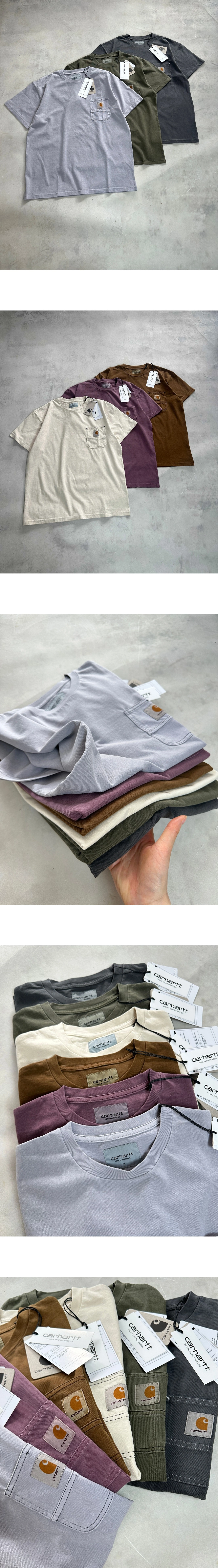 [CARHARTT] 남성 칼하트 워싱 포켓 쇼트슬리브 티셔츠 