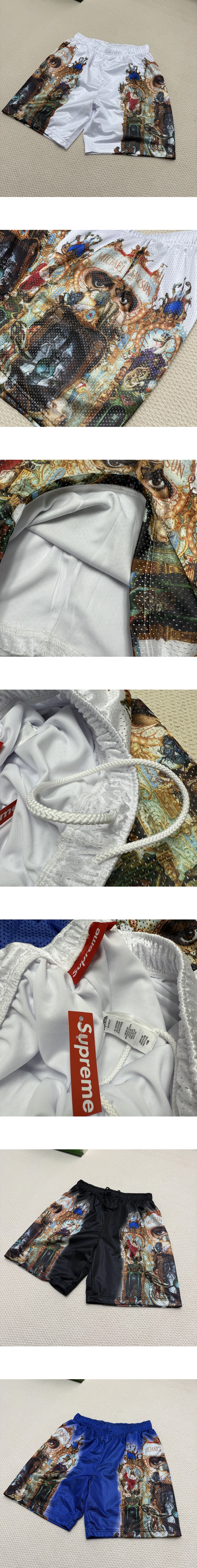 [Supreme] 남성 슈프림 x Michael Jackson 프린트 메쉬 쇼츠