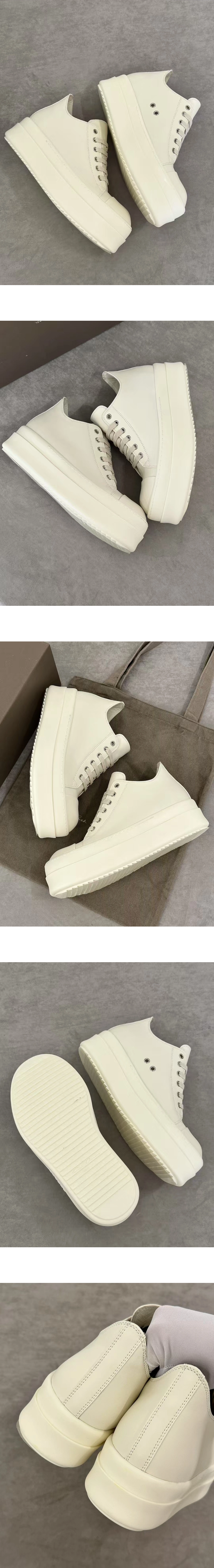 [Rick Owens] 릭오웬스 더블 범퍼 로우 스니커즈 밀크 화이트 RP01E7876LCO-1111 남녀공용