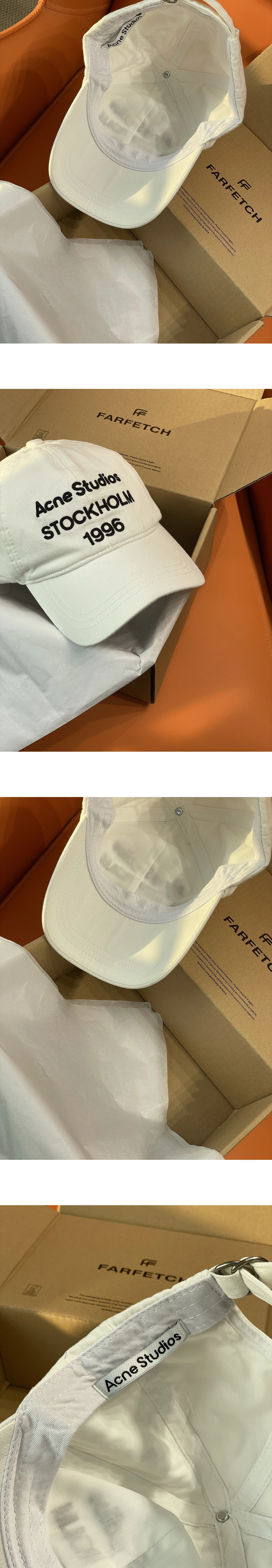 [ACNE STUDIOS] 아크네스튜디오 1996 로고 배이스볼 캡 화이트
